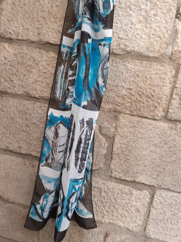 Fishes' neck scarf/sarong blue - Image 3